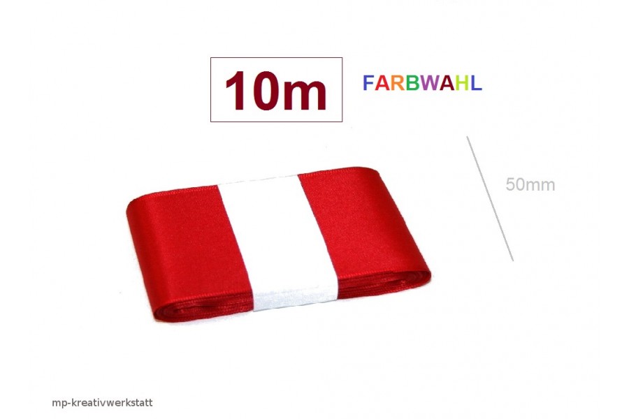10m Pkg Taftband 50mm breit  - Farbwahl (Grundpreis € 0,35/m)